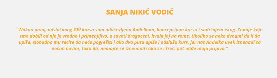 Sanja Nikić Vodić Iskustva koristnika InCentar Beograd