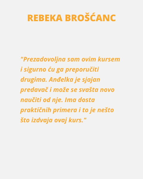 Iskustva koristnika Rebeka Brošnac InCentar Coworking prostor Beograd